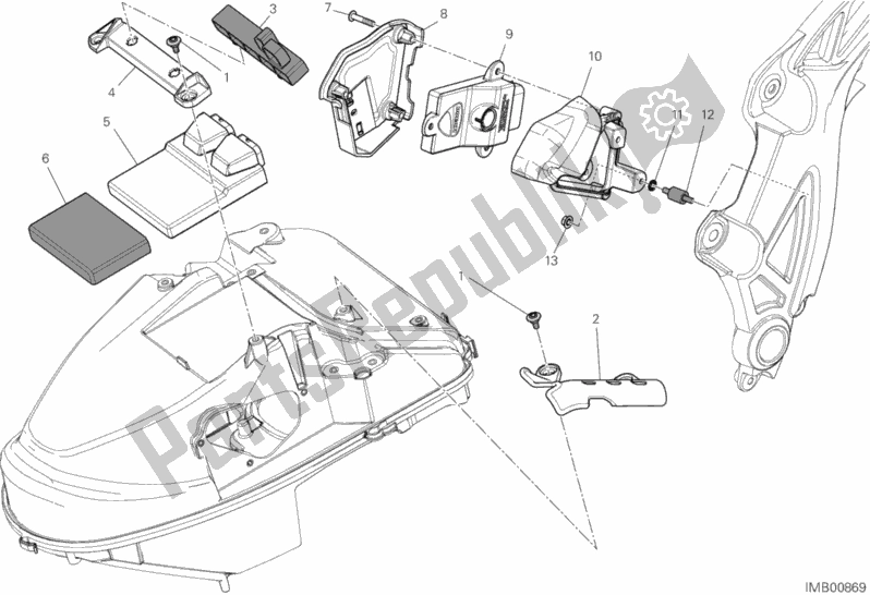 All parts for the Engine Control Unit of the Ducati Diavel USA 1200 2013
